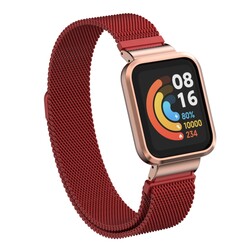 Xiaomi Redmi Watch (Mi Watch Lite) Zore KRD-58 Metal Cord Red