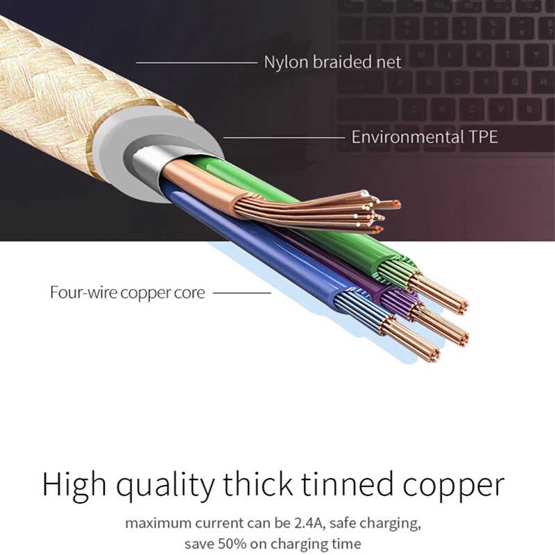 Xipin LX11 Lightning Gold Usb Cable - 3