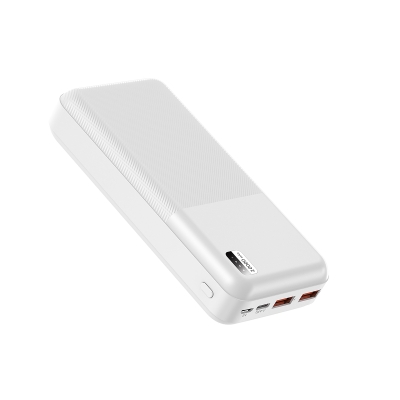 Xipin PX722 Hızlı Şarj Özellikli LED Işık Göstergeli Dual USB Taşınabilir Powerbank 20000mAh Beyaz