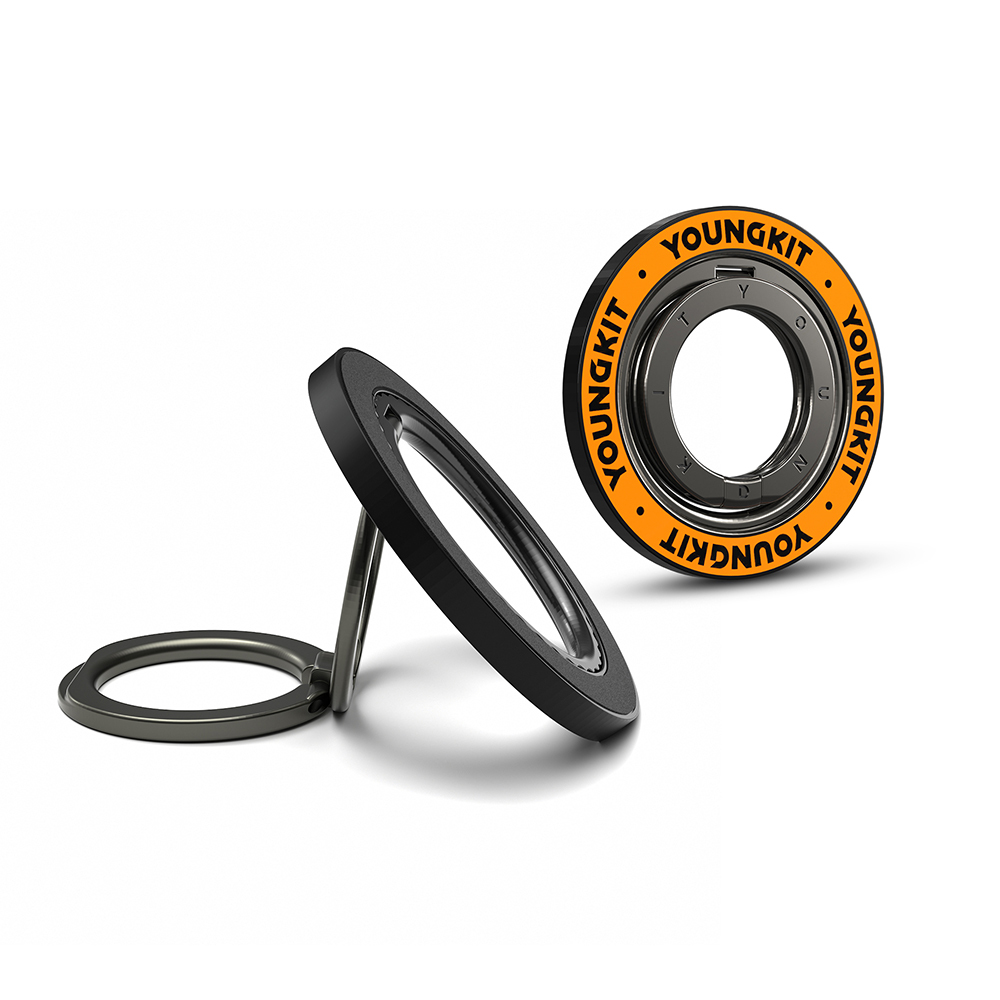 Youngkit Magnetic 360 Degree Rotatable Double Ring Series Finger Ring Stand - 7