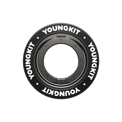 Youngkit Magnetik 360 Derece Dönebilen Double Ring Serisi Parmak Ring Stand Siyah