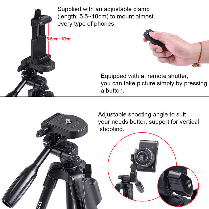 Zore Yunteng VCT 5208 A Kalite Telefon Tripod - 5