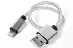 Zore 30 Cm Rope Lightning Usb Cable Silver