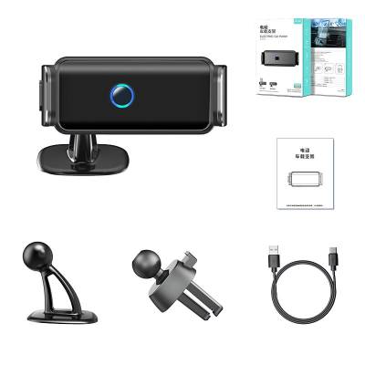 Zore 921 Automatic Sensor Ventilation and Flat Design Car Phone Holder Black