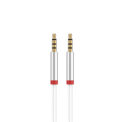 Zore AU-707 Braided Design Aux Audio Cable 3.5mm 1m White