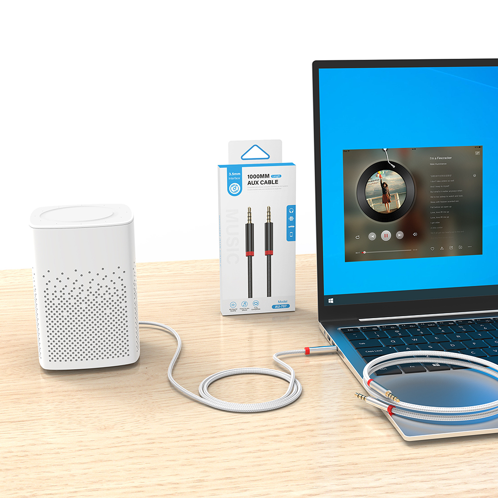 Zore AU-707 Örgü Tasarımlı Aux Audio Kablo 3.5mm 1m - 5
