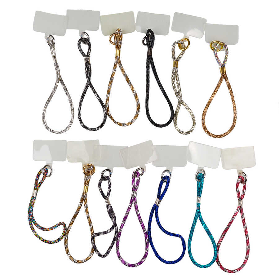 Zore Cep Telefonu Full Taşlı Halat İp 40 cm - 1