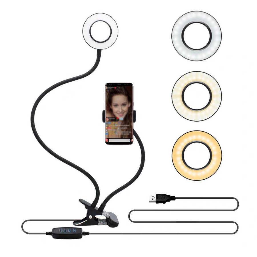 Zore Clip Flash Light Işıklı Telefon Tutucu Ring Light - 2