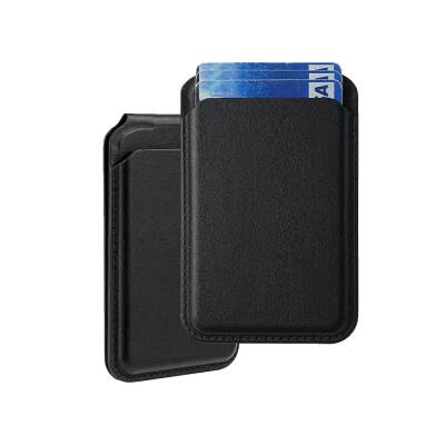 Zore CRD-06 Magnetic Card Holder with Faux Leather Look Black