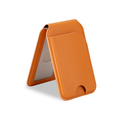 Zore CRD-06 Magnetic Card Holder with Faux Leather Look Orange