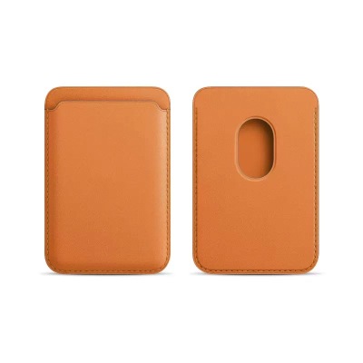 Zore CRD-06 Magnetic Card Holder with Faux Leather Look Açık Kahve