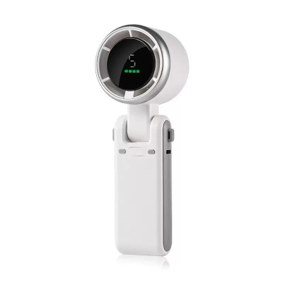 Zore DD5021 Dijital LED Göstergeli Boyun Askılı Katlanabilir Portatif Mini Soğutucu El Fanı Beyaz