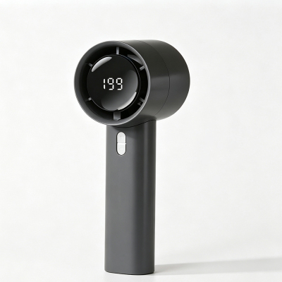 Zore DD5024 Portable Hand Cooling Fan with Digital LED Display Black
