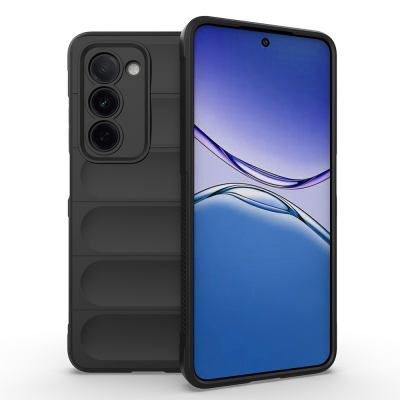 Zore Ethnic Silicone Case for Oppo A5, Flexible TPU with Hollow Back Design. Black