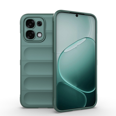 Zore Ethnic Silicone Case for Oppo A6 Pro, Flexible TPU with Hollow Back Design. Dark Green