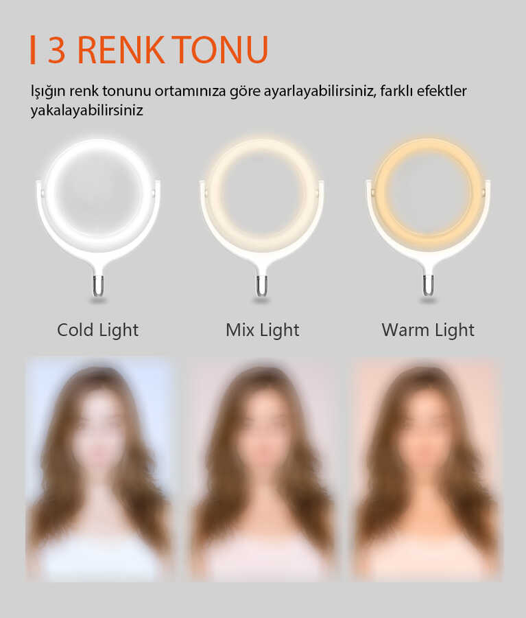 Zore F-539A Işıklı Telefon Tutucu Ring Light - 4