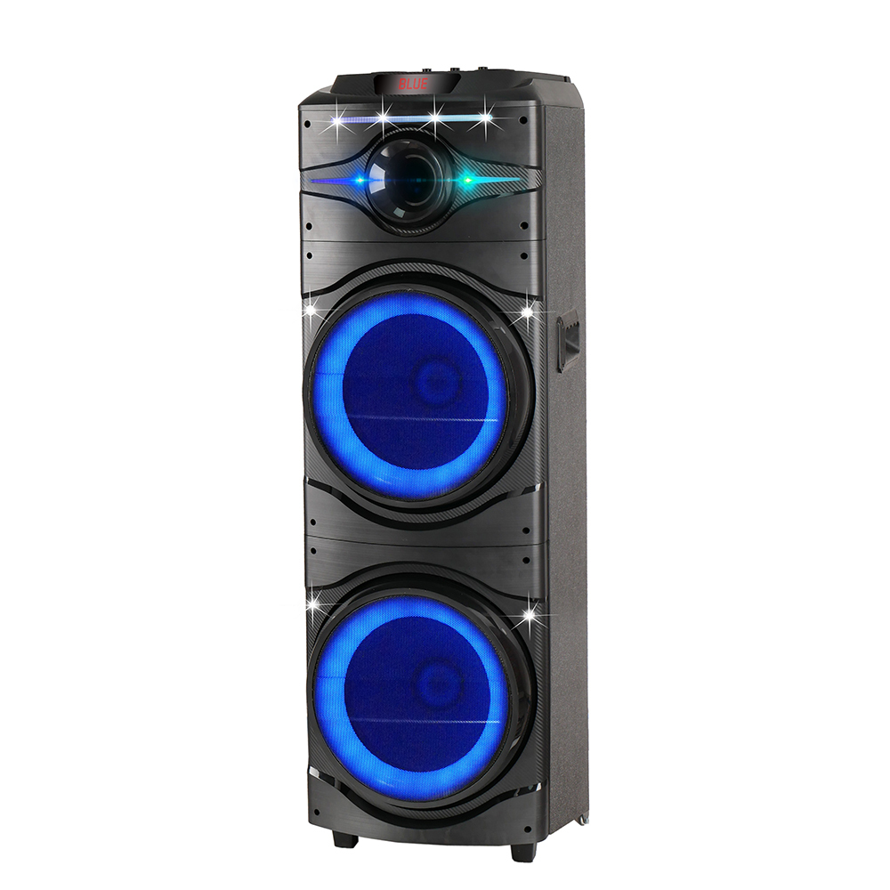 Zore GD-2016 Digital LED Indicator, FM Radio, RGB TWS with Microphone, Dual 12 inch Stereo Bass Wireless Karaoke Speaker - 6