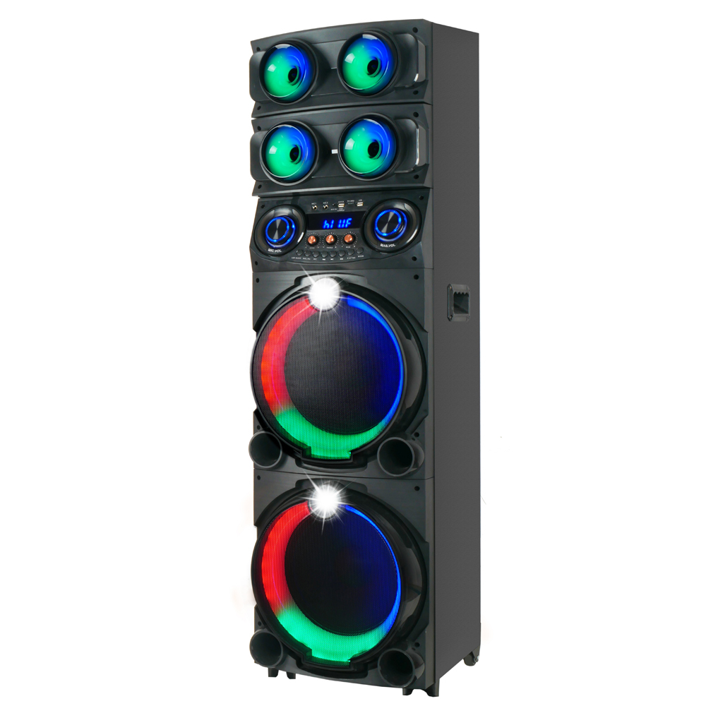 Zore GD-2126 Dijital LED Göstergeli FM Radyolu Mikrofonlu RGB TWS Çift 12 inç Stereo Bass Kablosuz Karaoke Hoparlör - 3