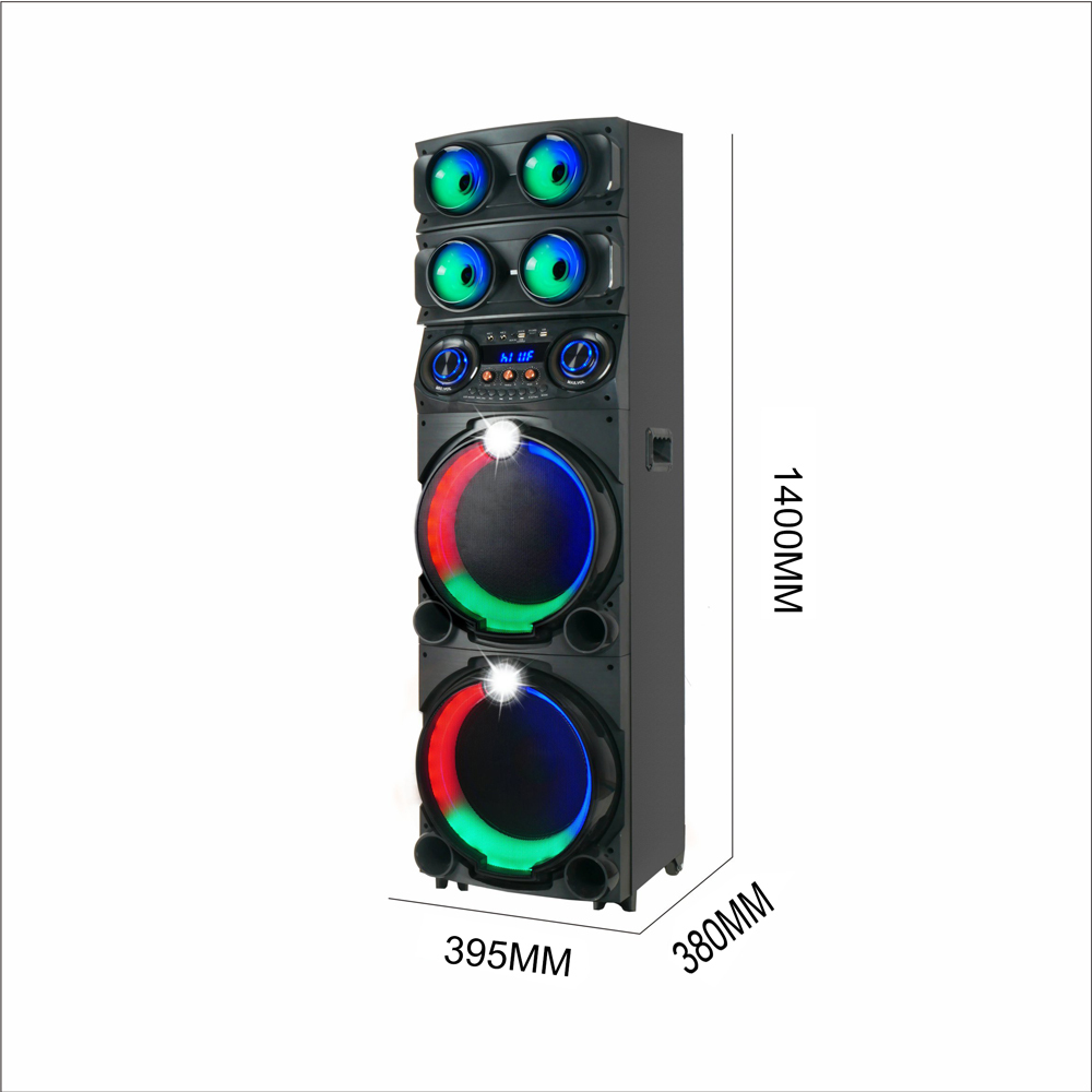 Zore GD-2126 Dijital LED Göstergeli FM Radyolu Mikrofonlu RGB TWS Çift 12 inç Stereo Bass Kablosuz Karaoke Hoparlör - 6