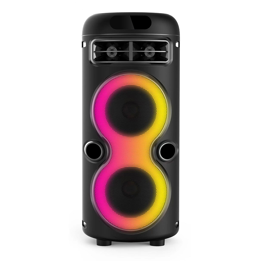 Zore GD-2402 Dijital LED Göstergeli FM Radyolu Mikrofonlu RGB TWS Çift 4 inç Stereo Bass Kablosuz Karaoke Hoparlör - 1