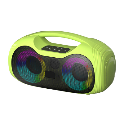 Zore GD-2403 Mikrofonlu RGB TWS Çift 4 inç Stereo Bass Kablosuz Karaoke Hoparlör Yeşil