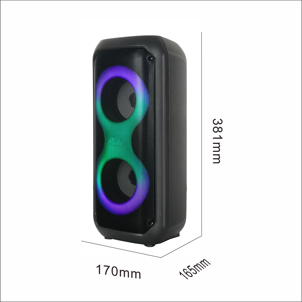 Zore GD-2413 FM Radyolu RGB TWS Çift 4 inç Stereo Bass Kablosuz Hoparlör - 6