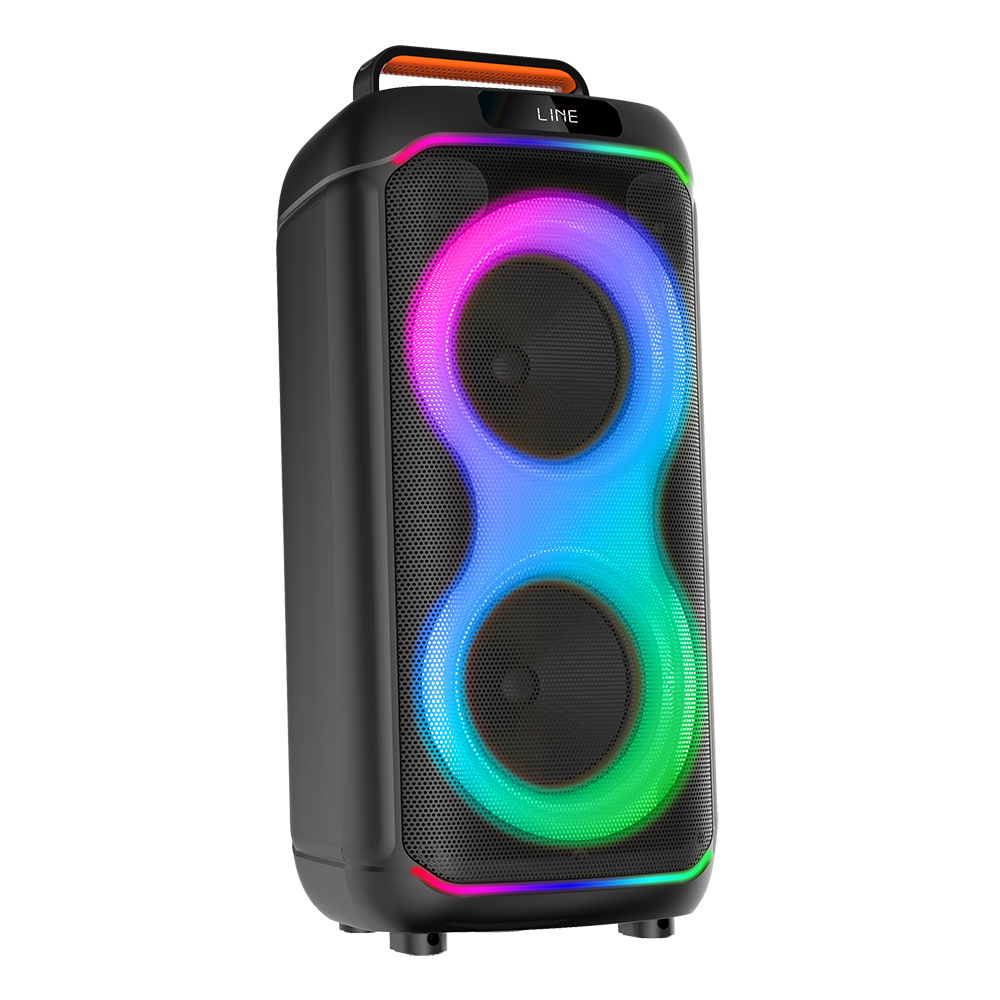 Zore GD-2608 Digital LED Display FM Radio Microphone RGB TWS Dual 6.5 inch Stereo Bass Wireless Karaoke Speaker - 5