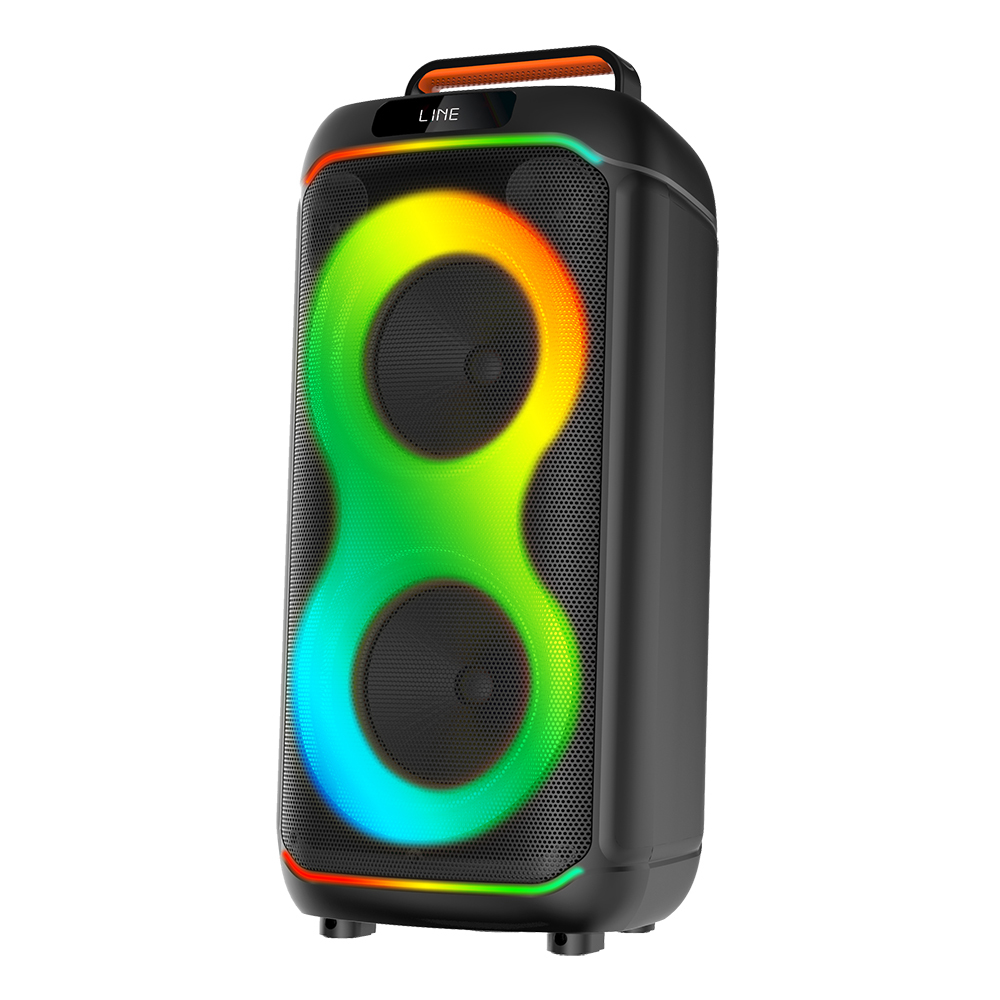 Zore GD-2608 Digital LED Display FM Radio Microphone RGB TWS Dual 6.5 inch Stereo Bass Wireless Karaoke Speaker - 6