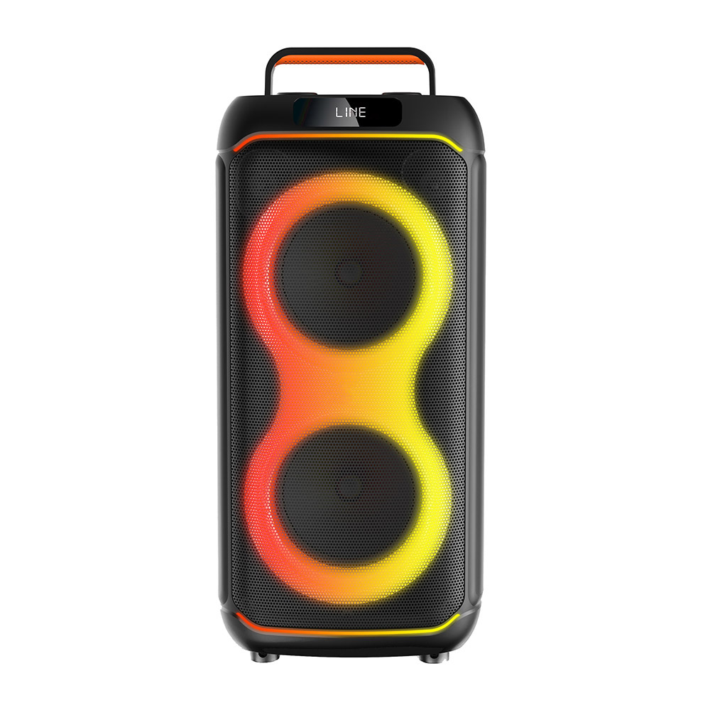 Zore GD-2608 Digital LED Display FM Radio Microphone RGB TWS Dual 6.5 inch Stereo Bass Wireless Karaoke Speaker - 9