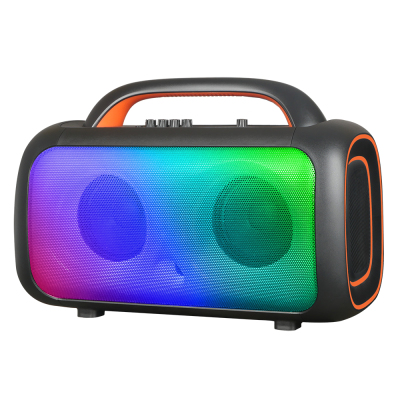 Zore GD-2609 Dijital LED Göstergeli Mikrofonlu RGB TWS Çift 5 inç Stereo Bass Kablosuz Karaoke Hoparlör Siyah