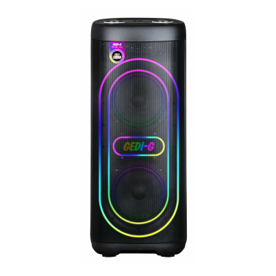 Zore GD-2611 Digital LED Display, Microphone, RGB TWS Dual 6.5-inch Stereo Bass Wireless Karaoke Speaker Black