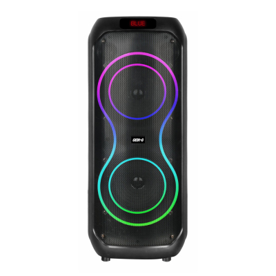 Zore GD-2801 Digital LED Display Microphone RGB TWS Dual 8-inch Stereo Bass Wireless Karaoke Speaker Black