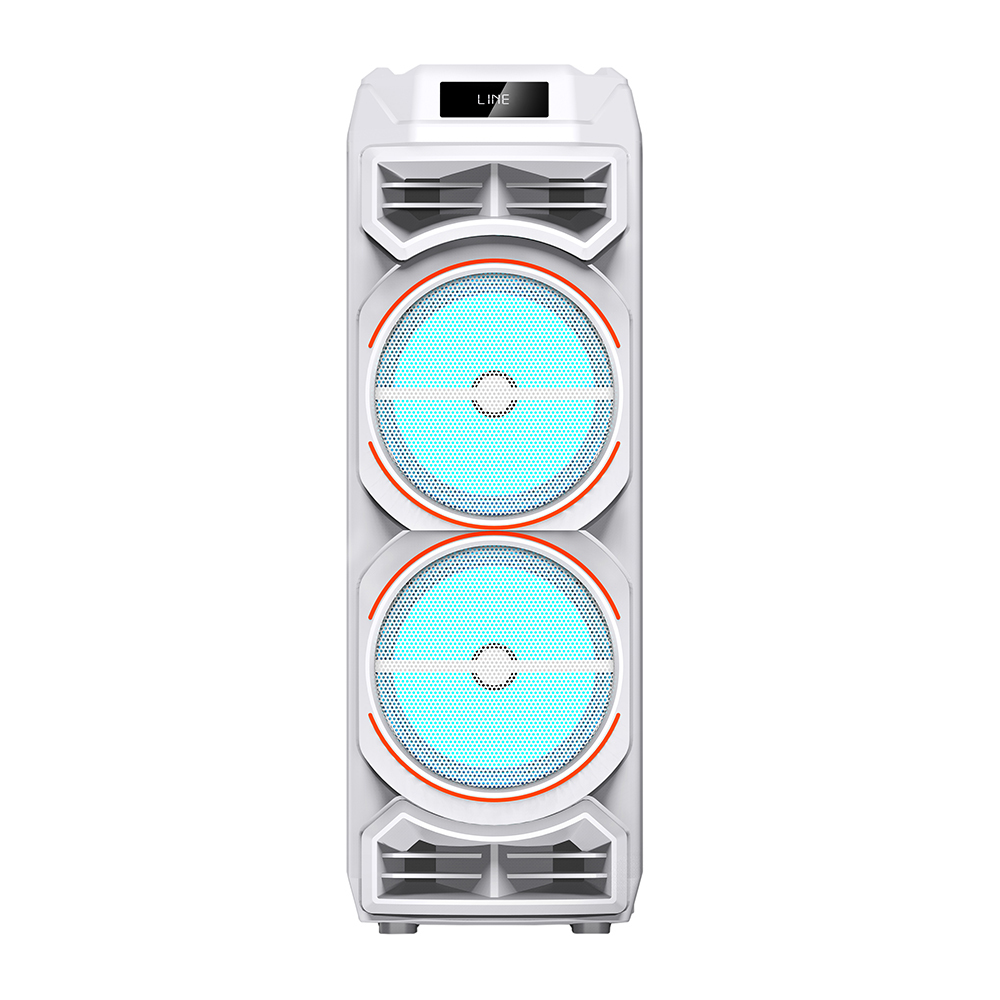 Zore GD-2828 Digital LED Display Microphone RGB TWS Dual 8-inch Stereo Bass Wireless Karaoke Speaker - 4