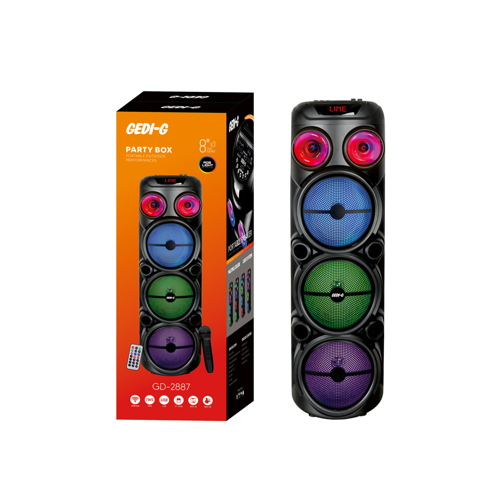 Zore GD-2887 Dijital LED Göstergeli Mikrofonlu RGB TWS 8 inç Stereo Bass Kablosuz Karaoke Hoparlör - 11