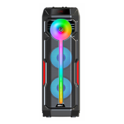 Zore GD-2896 Dijital LED Göstergeli Mikrofonlu RGB TWS Çift 8 inç Stereo Bass Kablosuz Karaoke Hoparlör Siyah