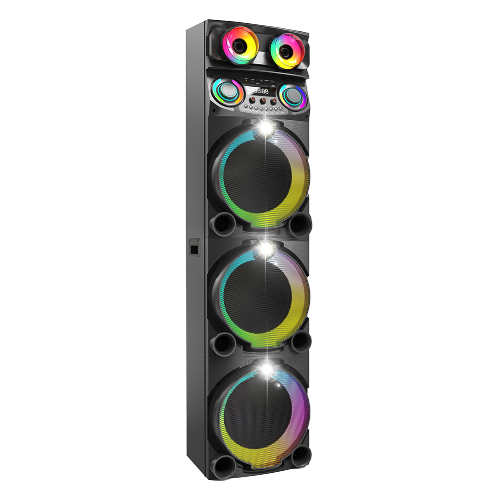 Zore GD-3127 Dijital LED Göstergeli Mikrofonlu RGB TWS Üçlü 12 inç Stereo Bass Kablosuz Karaoke Hoparlör - 2