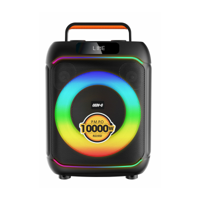 Zore GD-695 Digital LED Display Microphone RGB TWS 6.5 inch Stereo Bass Wireless Karaoke Speaker Black