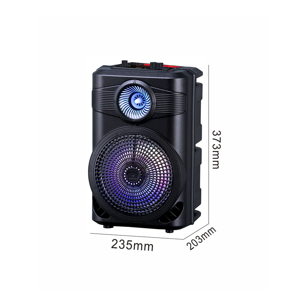 Zore GD-904 Digital LED Indicator, FM Radio, RGB TWS 8 inch Stereo Bass Wireless Karaoke Speaker with Microphone - 5