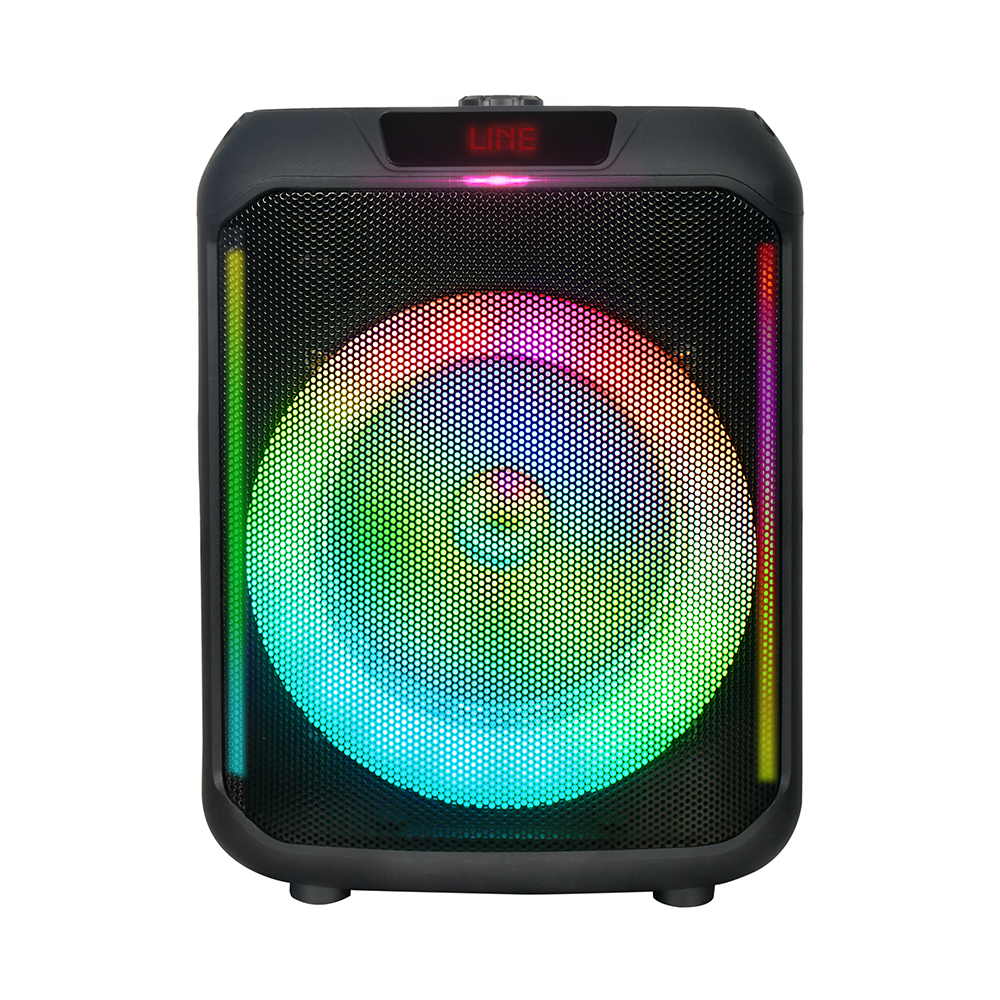 Zore GD-907 Digital LED Indicator, FM Radio, RGB TWS 8 inch Stereo Bass Wireless Karaoke Speaker with Microphone - 7