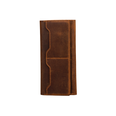 Zore Genuine Nubuck Leather Universal 10 Card Slot Magnetic Phone Compartment Wallet Brown