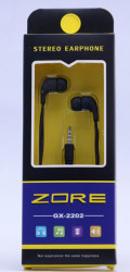 Zore GX-2202 Stereo Mp3 Headphone Long Boxed Black