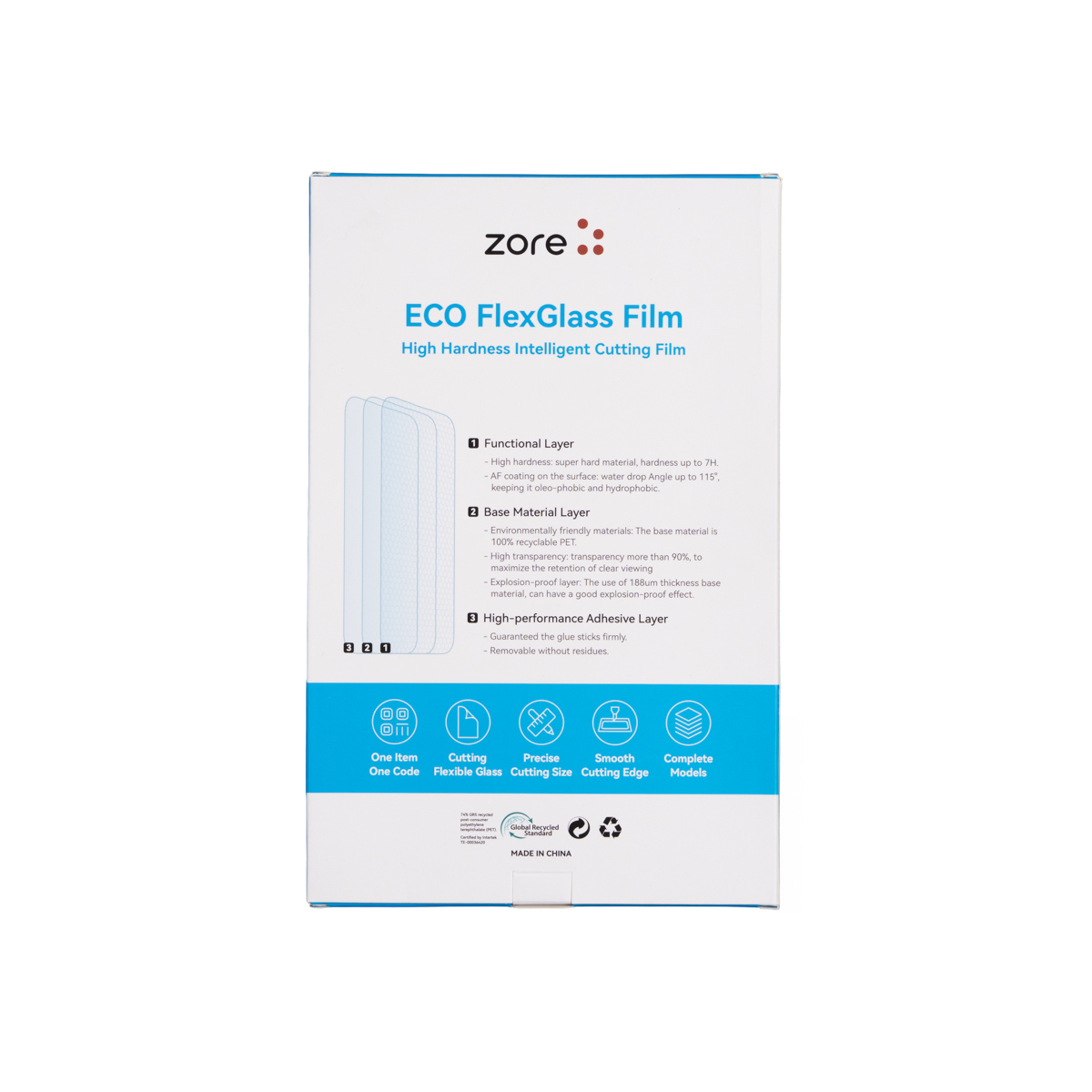 Zore High Hardness 7H Flexible Nano Glass Film 196mm x 125mm 10 Adet - 3