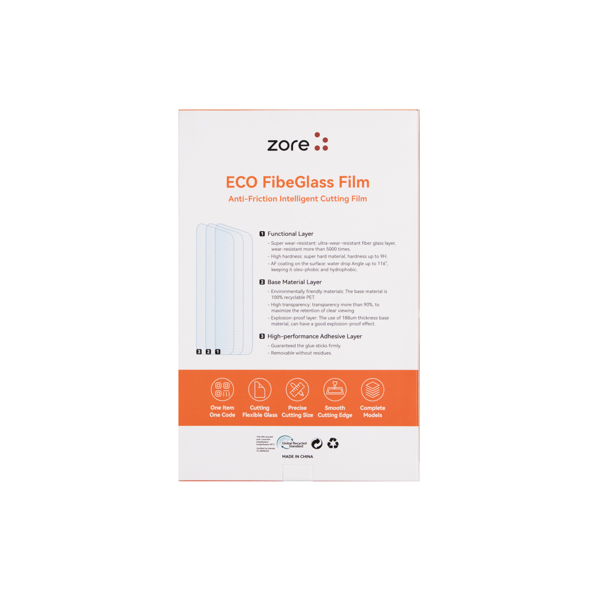 Zore High Wear Resistance 8H Fibe Glass Film 196mm x 125mm 10 Pieces - 4