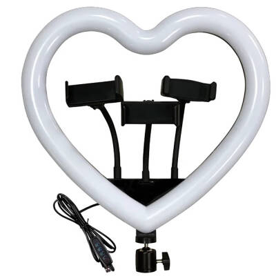 Zore JM33-13 RGB LED Portable Heart Shaped Selfie Light 33cm Black