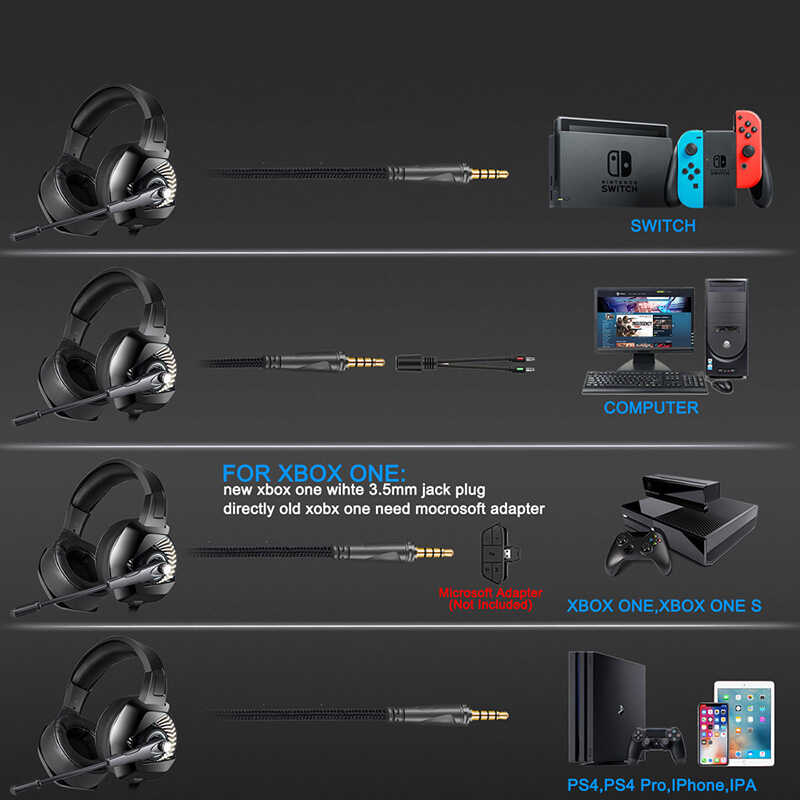 Zore Onikuma K6 RGB Player Headphone 3.5mm - 3