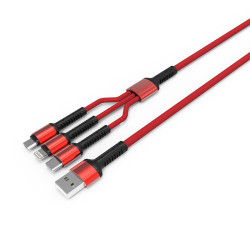 Zore LC93 3 in 1 Usb Kablo Kırmızı