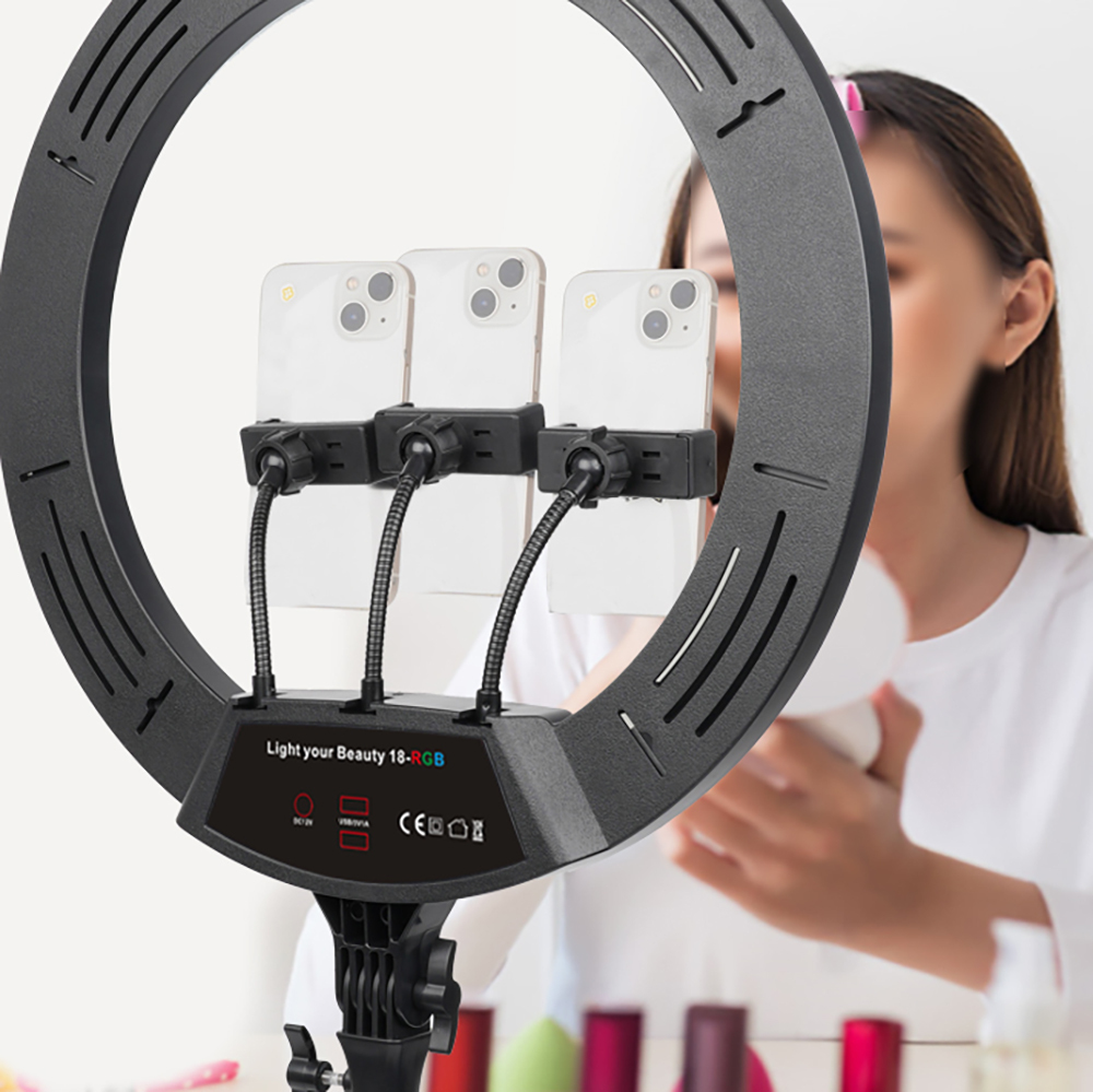 Zore LJJ22 RGB Light 56cm Işıklı Telefon Tutucu Ring Light - 3