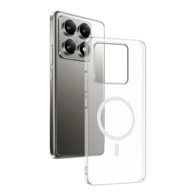 Zore London Transparent Hard PC Case with Camera Protection and M-Safe Charging Feature for Xiaomi 14T Şeffaf