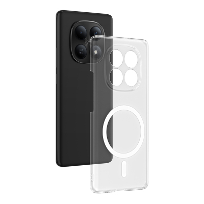 Zore London Transparent Hard PC Case with Camera Protection and M-Safe Charging Feature for Xiaomi Redmi Note 15 4G Şeffaf
