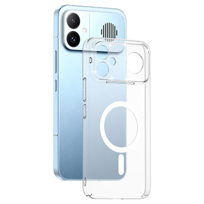 Zore London Transparent Hard PC Case with Camera Protection and M-Safe Charging for Xiaomi Poco F8 Ultra Şeffaf